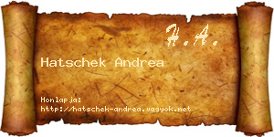 Hatschek Andrea névjegykártya